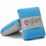 Glart Set van 2 microvezel ruiten spons autoverzorging, blauw/grijs