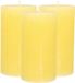 Atmosphera Stompkaars - 3x - geel - 7 x 13 cm - rustiek model - cilinderkaars - kaars