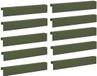 vidaXL Bordure de jardin - 10 pièces - 100 x 10 x 15 cm - Acier - Vert olive