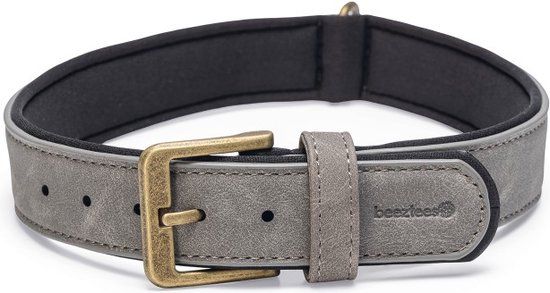 Beeztees Balacron Ax Halsband Hond - Kunstleer - Grijs - 52-62 cm x 30 mm