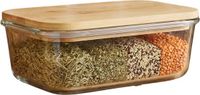 Alpina Vershouddoos 930ml - Glazen Voedselcontainer met Bamboe Deksel