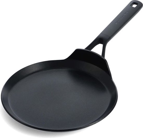 KitchenAid Classic Gesmeed Antiaanbaklaag 24cm Pannenkoekenpan, Zwart