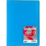Grafoplas Ordner met plastic hoesjes, 50 transparante hoesjes, zachte folio blauw, gemaakt in Spanje, grote capaciteit