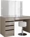 Vicco Kaptafel Sherry Grijs 120 cm met spiegel, LED-lichtslinger en kruk