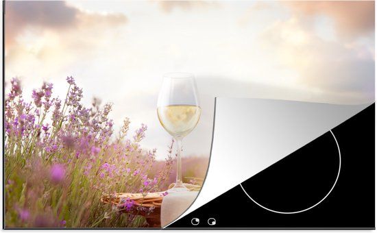 KitchenYeah® Inductie beschermer 77x51 cm - Lavendel - Wijn - Lente - Inductie kookplaat accessoire