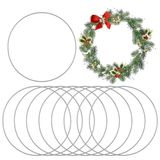10 Zilveren metalen ringen van 20 cm (10 stuks)