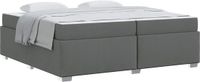 vidaXL Bedframe met matras Donkergrijs 200 x 200 cm Stof