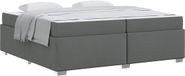 vidaXL Bedframe met matras Donkergrijs 200 x 200 cm Stof