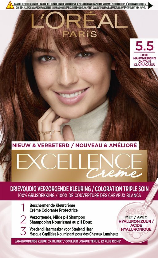 L'Oréal Excellence Crème 5.5 - Licht Mahoniebruin - Haarverf