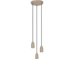 Lucide EVORA - Hanglamp - Ø 25 cm - 3xGU10 - Taupe