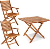 Casaria Tuinset 3-Delig - Klaptafel Balkon Terras - Acaciahout