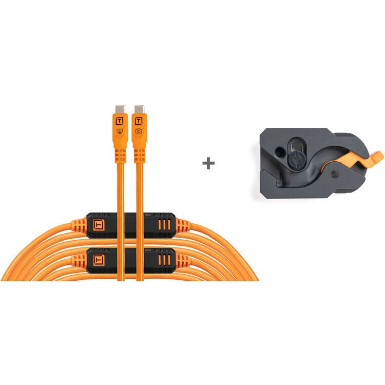 Tether Tools LeverLock & Cable Kit Optima 10G Straight 9.2m Oranje