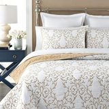 mixinni® Luxe 100% katoen geborduurd dekbed beddengoed sprei dekbed - (King Champagne) (exclusief kussenslopen)