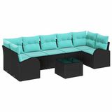 vidaXL Tuinbank - Zwart en turquoise