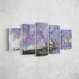 Homemania Afbeelding boom 5 natuur en landschappen per woonkamer, meerkleurig, 100 x 3 x 60 cm, HM205PKNV-13, polyester, hout