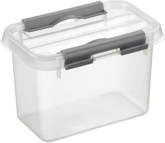 Sunware Q-line Opbergbox - 0.8L - Transparant Metaal - 10 x 15 x 10.8 cm
