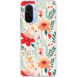 Xiaomi Poco F3 / F3 Pro Flower wall bedrukt siliconen hoesje
