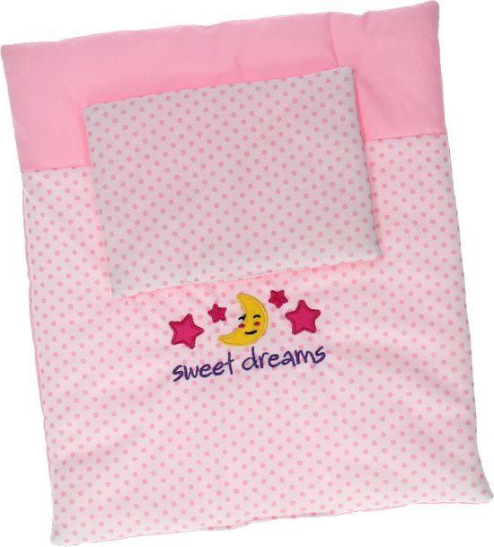 Johntoy Baby Rose Poppendeken en Kussen Set - Sweet Dreams
