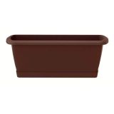 Prosperplast Espana Jardinière de balcon - 18x40cm - Marron - Plastique - Incluant soucoupe