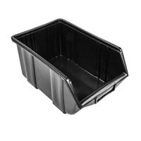 Eco Box Boîtes de rangement empilables, boîtes de rangement transparentes, boîte de rangement noire, dimensions 34,5 x 22,5 x 16,5 cm, boîte de tri