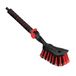 ToMPaR Autowasborstel I Waterborstel I Autowasborstel met wateraansluiting I Snelsluiting voor de waterklep I Dichte borstelharen I Comfortabele handgreep | Tuin | Lengte: 54 cm I Rood