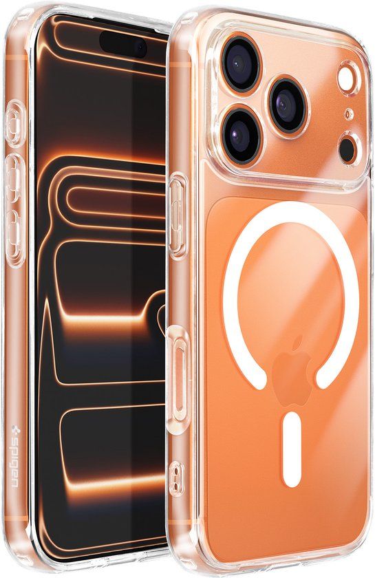 Spigen Ultra Hybrid (MagFit) mobiele telefoon behuizingen 16 cm (6.3") Hoes Transparant, Wit