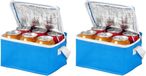 Merkloos Bullet mini koeltas voor sixpack blikjes - 2x - 3,5 liter - blauw - 20 x 15 x 12 cm