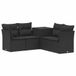 vidaXL - Bankstel - 5 - st - Zwart - Poly - Rattan - en - Staal