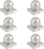 vidaXL Paalkappen 6 stuks bol 101x101 mm gegalvaniseerd metaal
