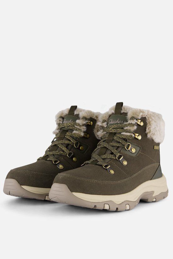 Skechers Trego - Snow Worries Dames Laarzen - Olijfgroen - Maat 39