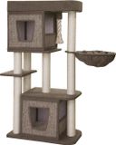 Nobby Krabmeubel Zati - Krabpaal - Huisje - Bruin - Beige - Touw - Hangmat - 70 x 40 x 141 cm