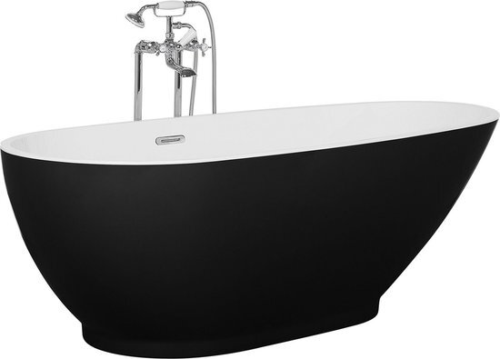 Beliani GUIANA - Badkuip - Zwart - Sanitair-acryl