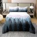 Omgoods - Housse de couette en coton naturel, Double, Bleu et Blanc