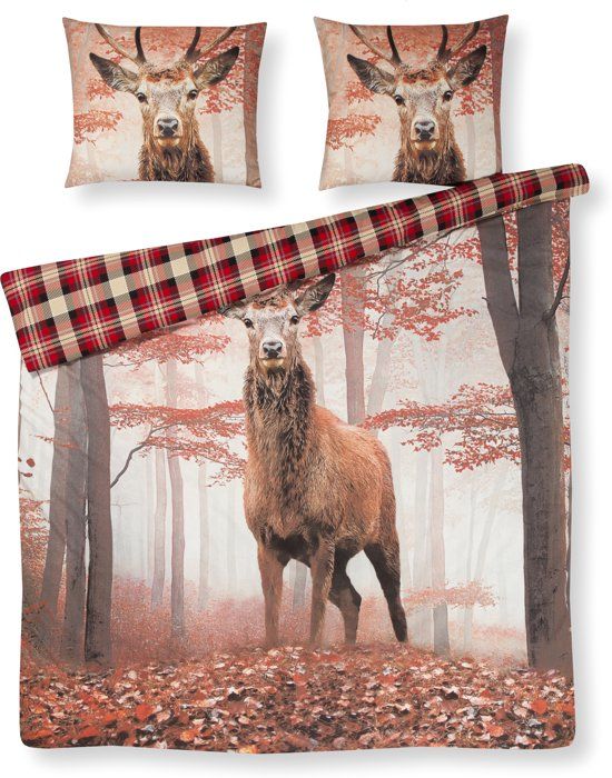 Papillon Hirvi Dekbedovertrek - Flanel - Tweepersoons - 200x200/220 cm - Multi