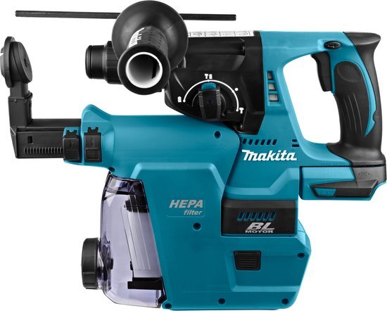 Makita Makita combihamer - DHR242ZJW - 18 V - SDS-Plus - zonder accu's en lader - in Mbox - met stofafzuiging