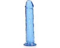 Shots RealRock REA154BLU1 Straight Realistic Dildo Suction Cup - 9'' / 23 - Blue