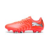 PUMA FUTURE 9 PLAY FG/AG voetbalschoenen voor Dames, Zwart/Rood/Wit, Maat 42,5