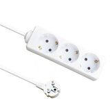 Meervoudige stekkerdoos met 3 stopcontacten met 1,5 m kabel, 3 x 1,5 mm koperen bedrading en een maximaal vermogen van 3500 W.
