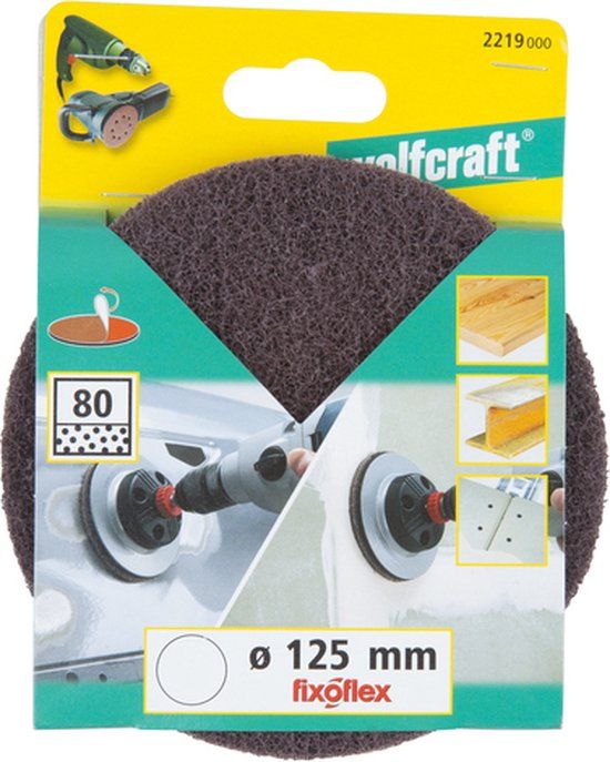 Wolfcraft Zelfhechtend schuurvlies fixoflex - 125mm - Korrel 80