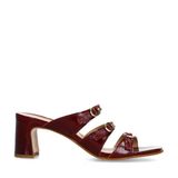 Sacha Dark Red Patent Leather Mules
