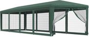 vidaXL Partytent met 10 mesh zijwanden, groen, 3x12 m, HDPE