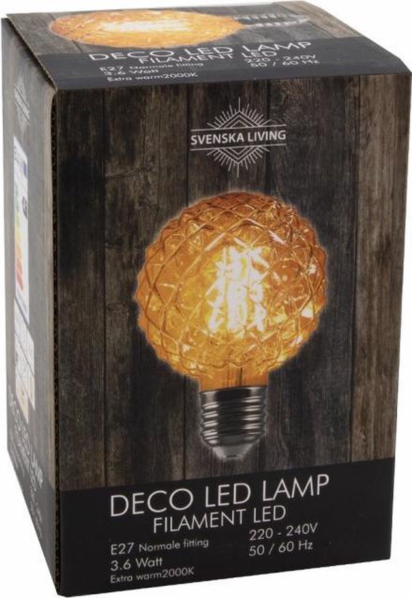 Svenska Living Lamp LED Filament G95 E27 4w pineapple