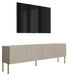 3E 3xE living.com 3xE living TV-meubel op poten 170 cm, geribbelde voorkant, kasjmier, gouden poten, 170 × 32 × 52 cm