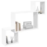 vidaXL Wandplank Muurmontage Wit 91,5 x 15 x 76 cm Bewerkt hout