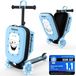 Trottinette 3-en-1 avec roues LED, réglable en hauteur, fenêtre A5, bleu