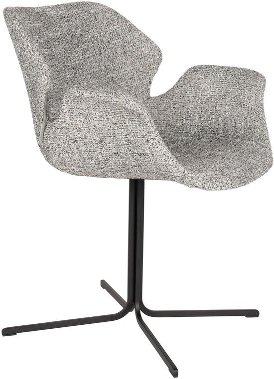 Zuiver Nikki Eetkamerstoelen Armleuning Grijs - Set van 2