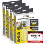 EASYmaxx Insect Protect vliegenhorren voor ramen met magnetische bevestiging | op maat te knippen muskietennet | insectenwering voor ramen tot 110 x 130 cm | muggenwering vliegenhor magnetisch - eenvoudige montage, wit, 4 stuks
