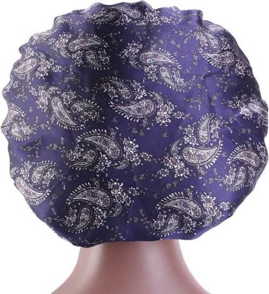 Jumada's Arabische Satijnen Slaapmuts - Donker Blauw - Dames - Satijn