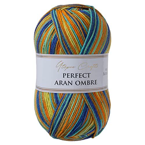 Utopia Crafts Aran Ombre Multicolour Knitting & Crochet Yarn, 300g - 600m (006)