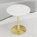STILVORA Bijzettafel - Rond Marmerlook Tafelblad - Goud/Wit - 70 cm